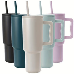 40oz Tumbler with Handle & Straw Lid Insulated Cup Stainless Steel Bottle