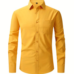 Men's Formal Button Up Shirt with Chest Pocket