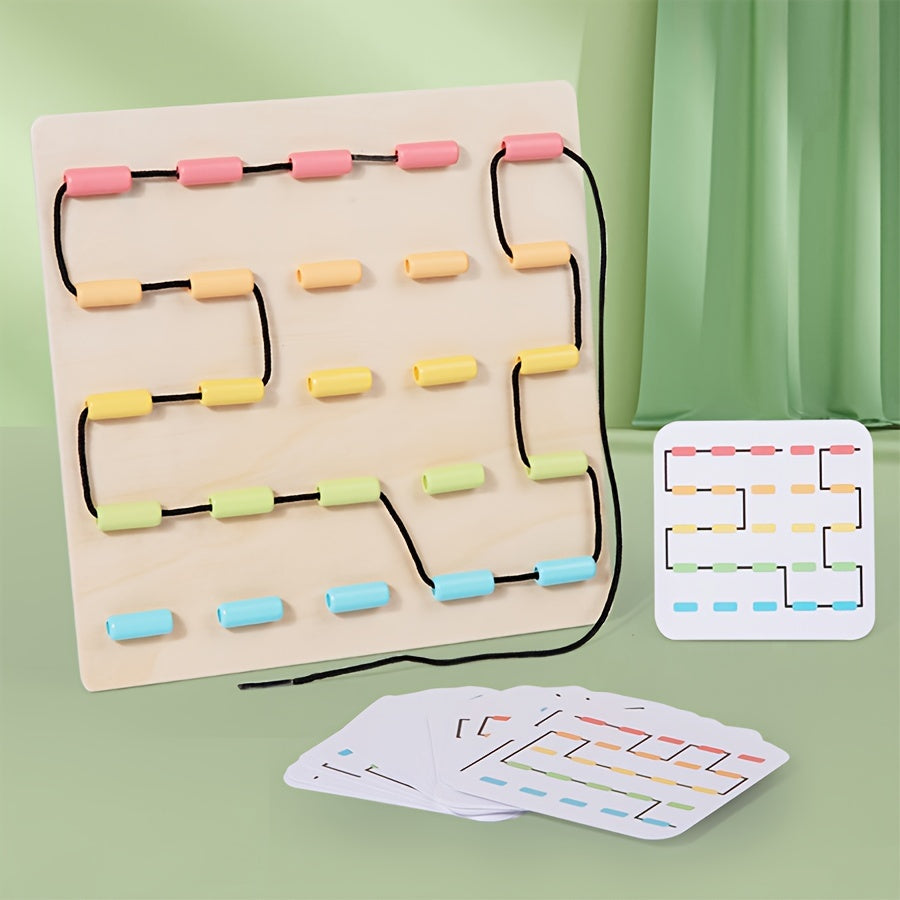 Wooden String Threading Game for Early Childhood Development
