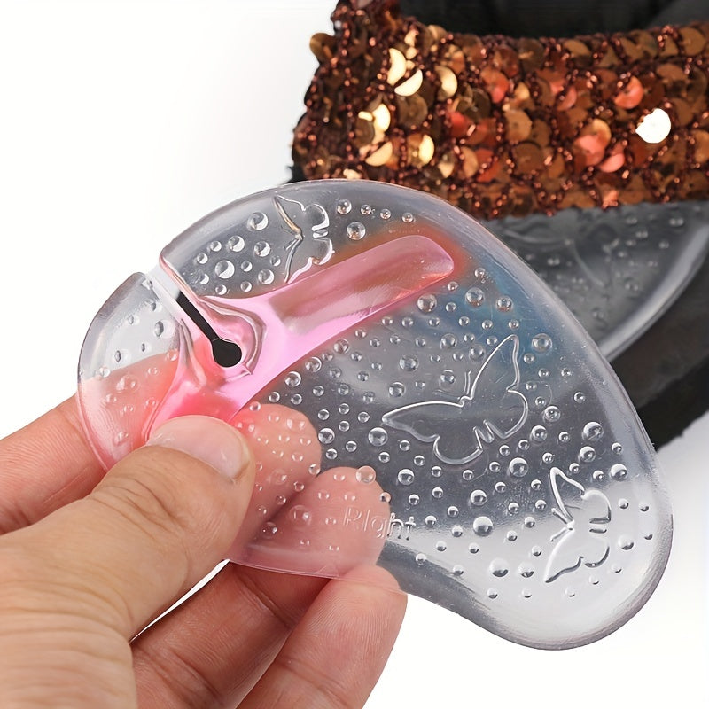 Silicone Flip flops Clip on Pads Toe Protectors Butterfly Pattern Forefoot Pads