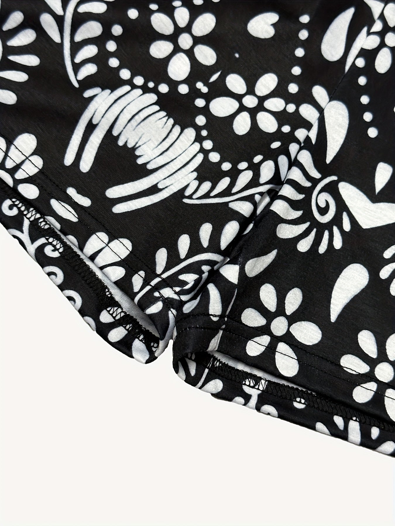Floral Print Elastic Waist Shorts for Women