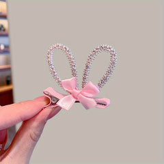 Girls Crown Bowknot Rabbit Ear Hair Clip Accessory for Party