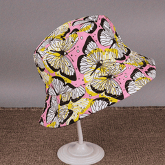 Butterfly Print Bucket Hat Foldable Sun Protection Sunshade Hat