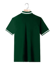 Men's Shield Print Shirt Casual Stretch Button Up Short Sleeve Tee