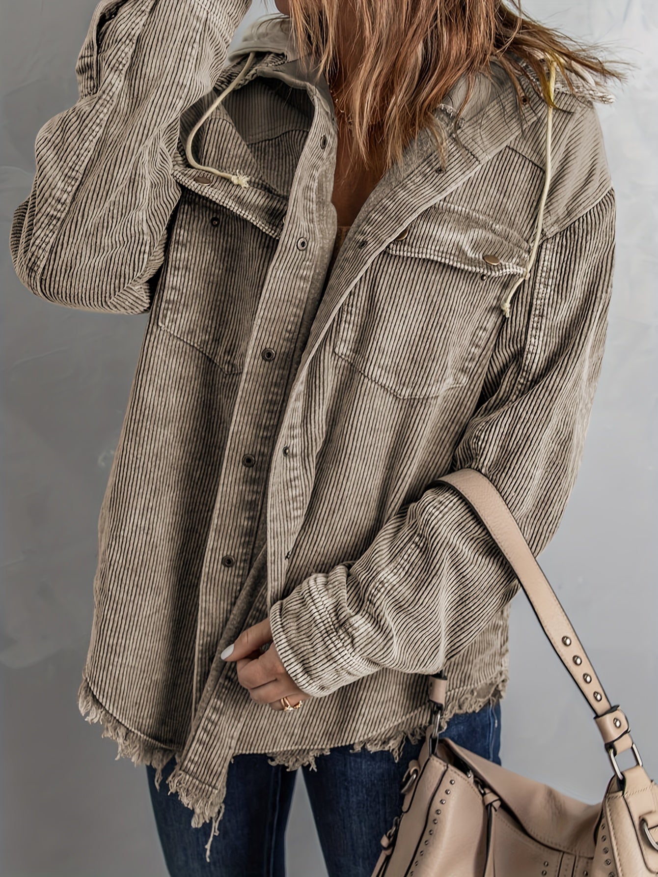 Casual Block Hooded Jacket for Women