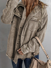 Casual Block Hooded Jacket for Women