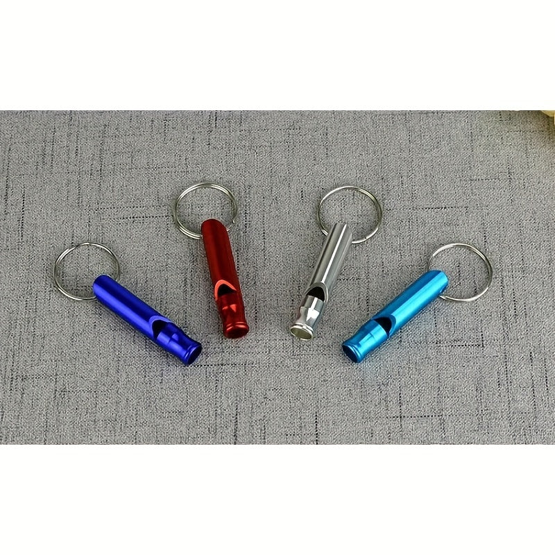 4pcs Outdoor Survival Whistle Metal Keychain