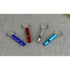 4pcs Outdoor Survival Whistle Metal Keychain