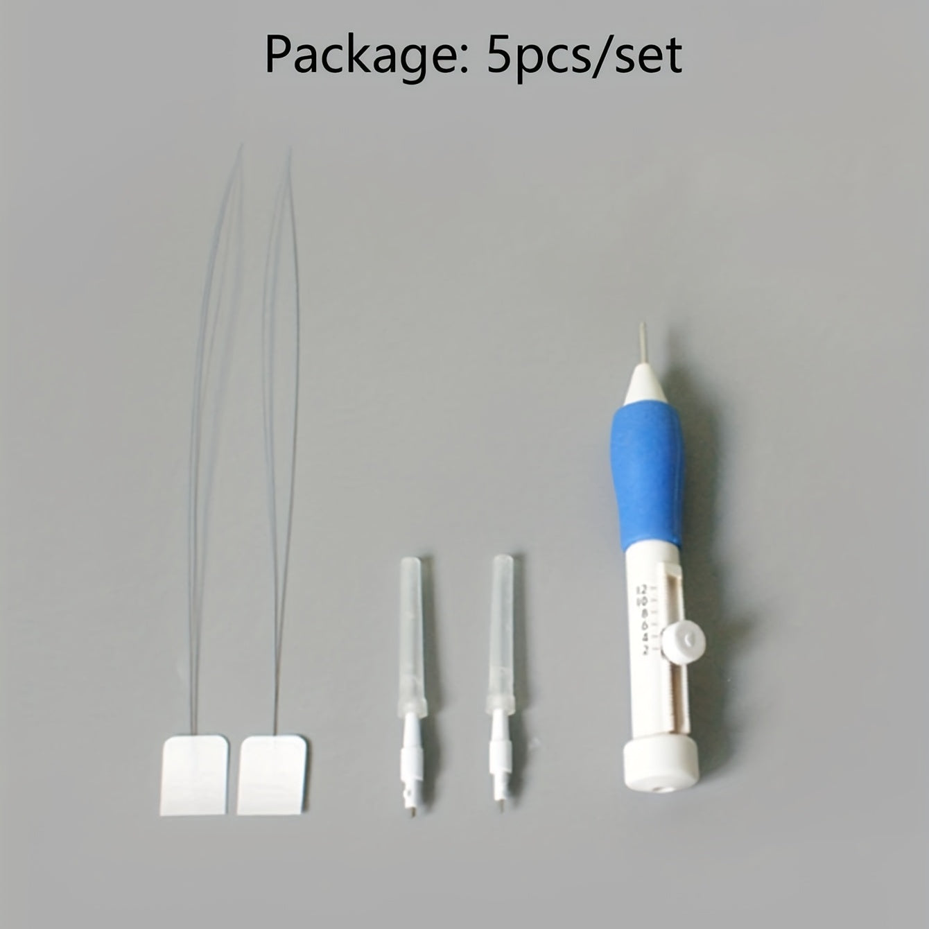 Plastic Crochet Hook Embroidery Tool Retractable Stamping Needle Set
