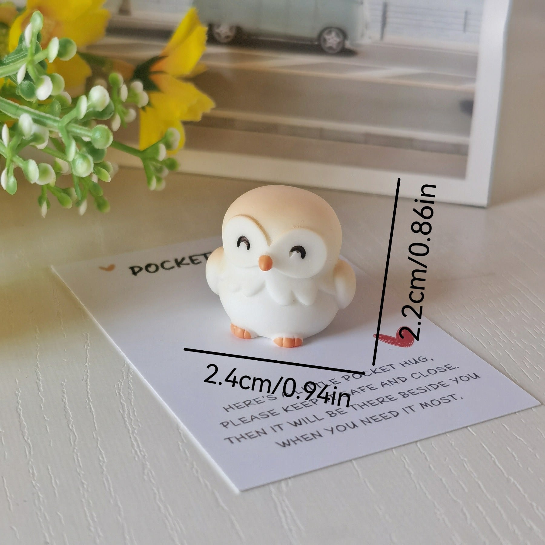 Owl Pocket Hug Small Card Inspirational Small Greeting Card