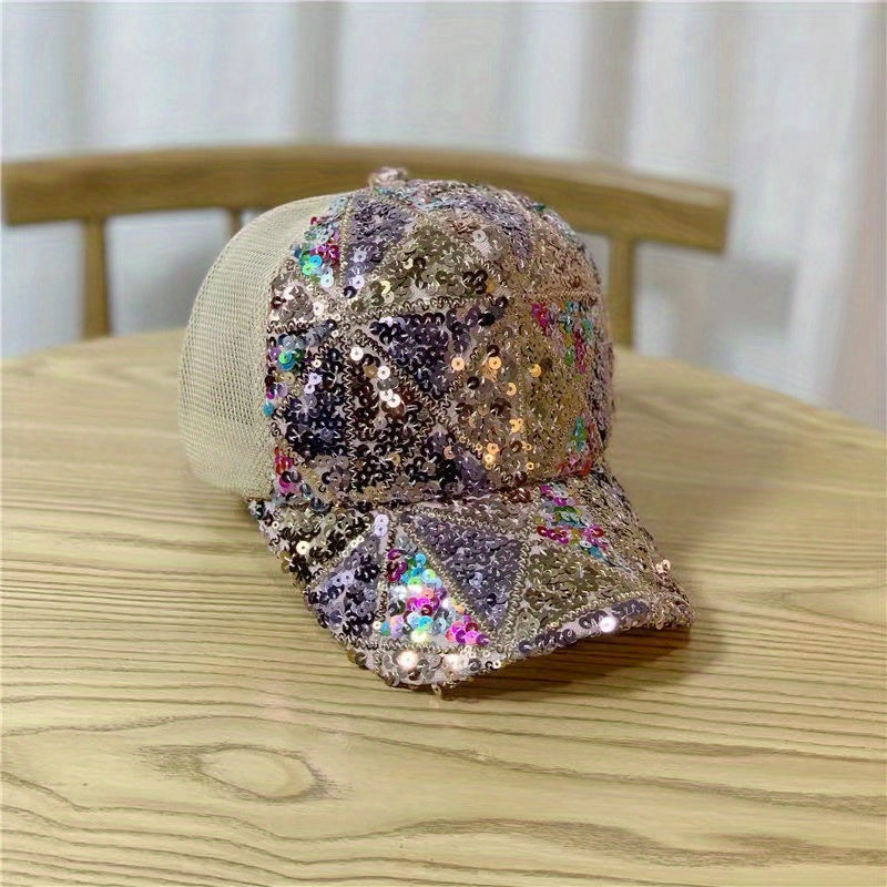 Sequins Sparkling Baseball Cap Adjustable Sunscreen Dad Hat