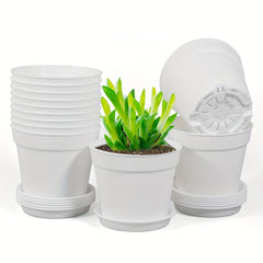 Small Plastic Plant Pots with Saucers for Flowers Succulents Seed Start