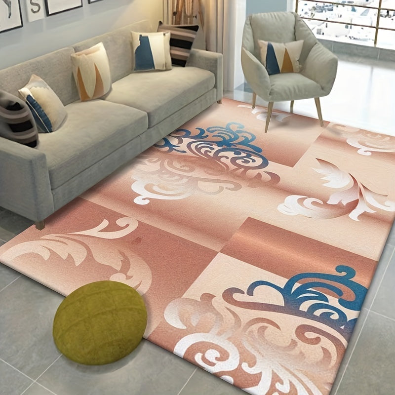 Geometric Crystal Velvet Area Rug Soft and Comfortable Non Slip TPR Base