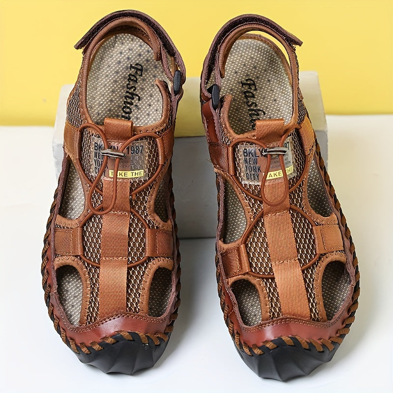 Men's Stitch Detail Sandals Non Slip Hiking Trekking Beach Shoes