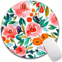 Watercolor Rose Floral Mouse Pad Non Slip Rubber Base