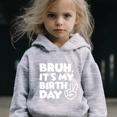 Birthday Pattern Long Sleeve Hooded Sweatshirt Girls Comfy Hoodies