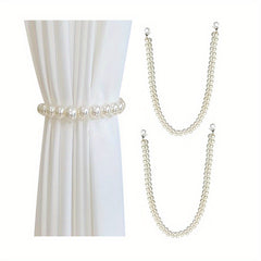 2pcs Beige Pearl Curtains Tieback Home Decor