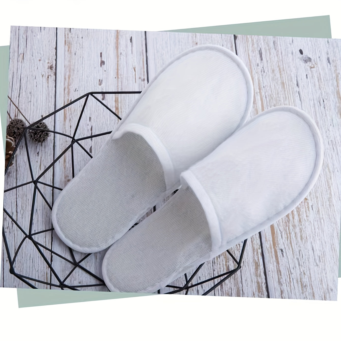 Disposable Spa Slippers, Non-Slip, Pack of 5 Pairs
