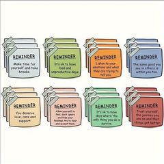 24pcs Mental Health Reminder Stickers Waterproof Self-Adhesi