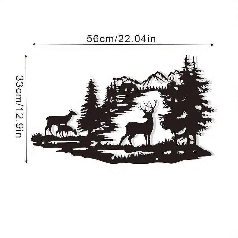 Metal Art Wall Decoration - Forest Deer Home Decoration