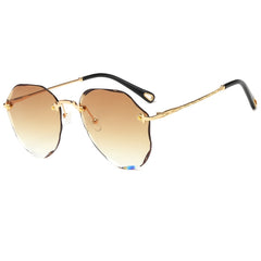 Multicolor Frameless Metal Gradient Sunglasses With Case