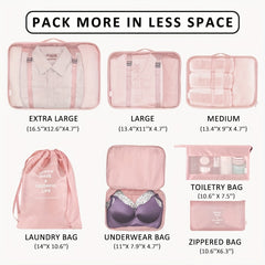 7 Pcs Travel Luggage Bags Clothes Storage Portable Bags