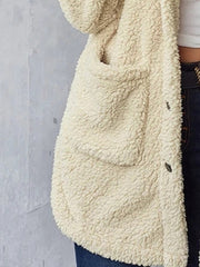 Fuzzy Teddy Coat Button Up Warm Outerwear