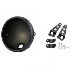 Motorcycle LED Headlight Housing Cover Bucket Round Headlamp Mount