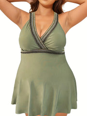 V Neck Tankini Set Women's High Waist Swimwear