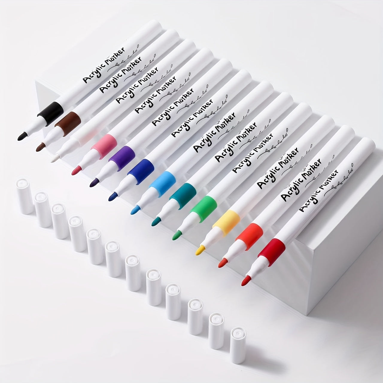 Acrylic Paint Pen Set 12 24 Colors Waterproof & Non Toxic Washable