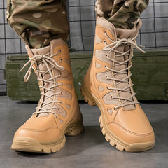 Men's Combat Boots Casual Lace up Walking Hiking Outdoor Shoes