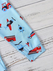 2pcs Vehicle Pattern Toddler Kid's Pajamas Set Boy's Loungewear