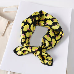 Animal Print Silk Scarf Square Shawl Bandana Head Wrap Neckerchief for Women