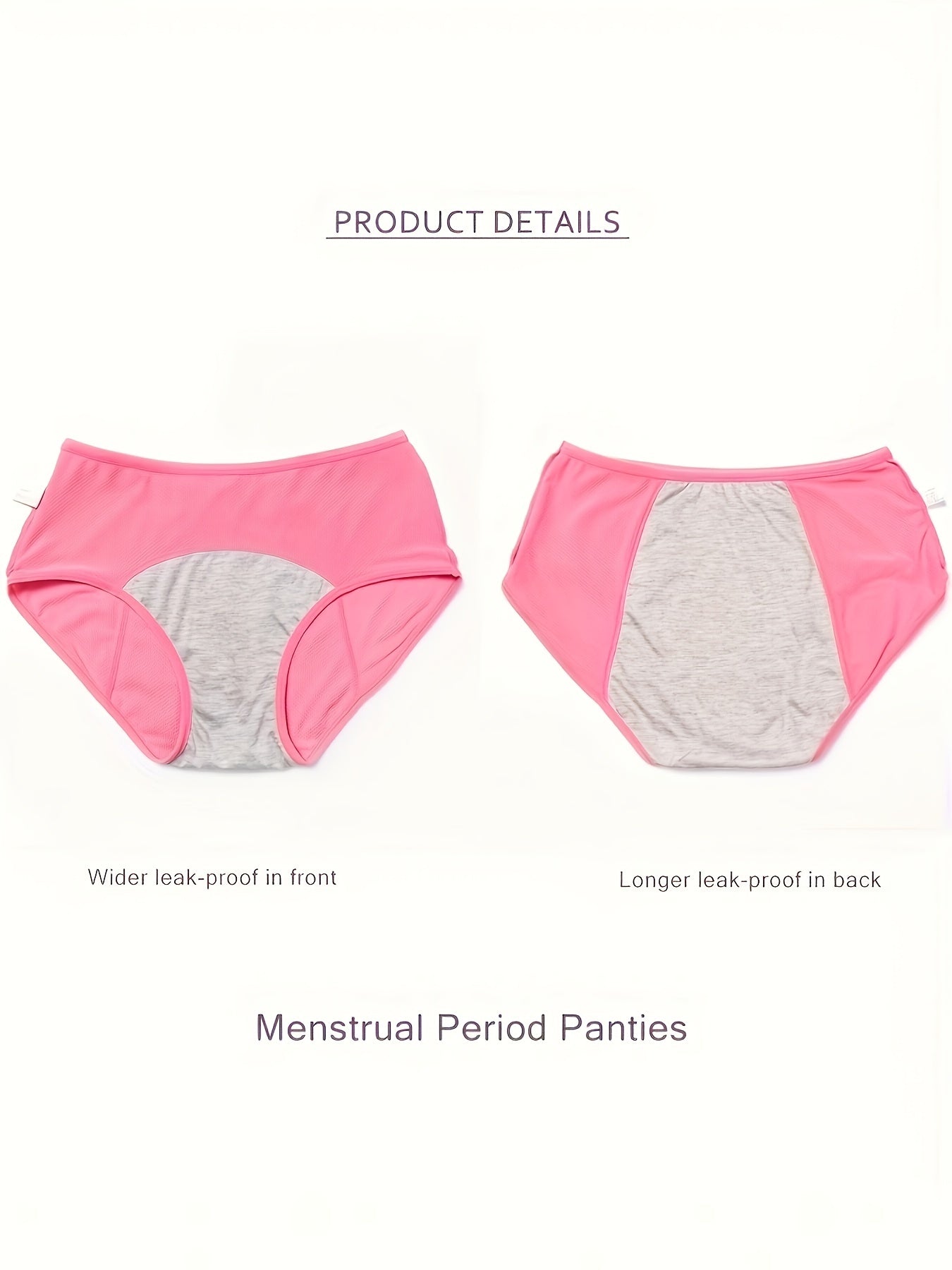 5 Pack Plus Size Leak Proof High Rise Briefs Set