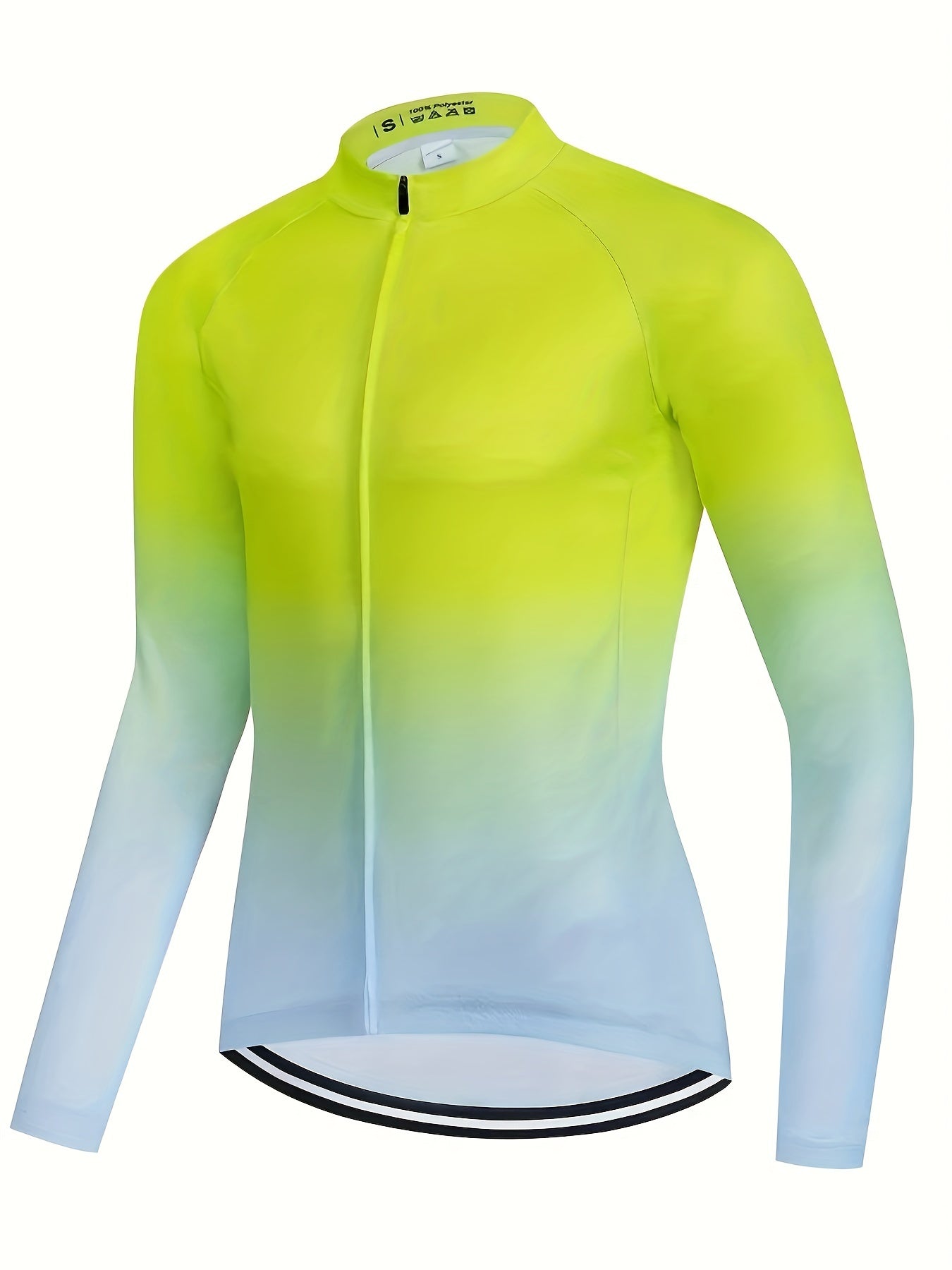 Men's Cycling Jersey Gradient Graphic Long Sleeve Shirt