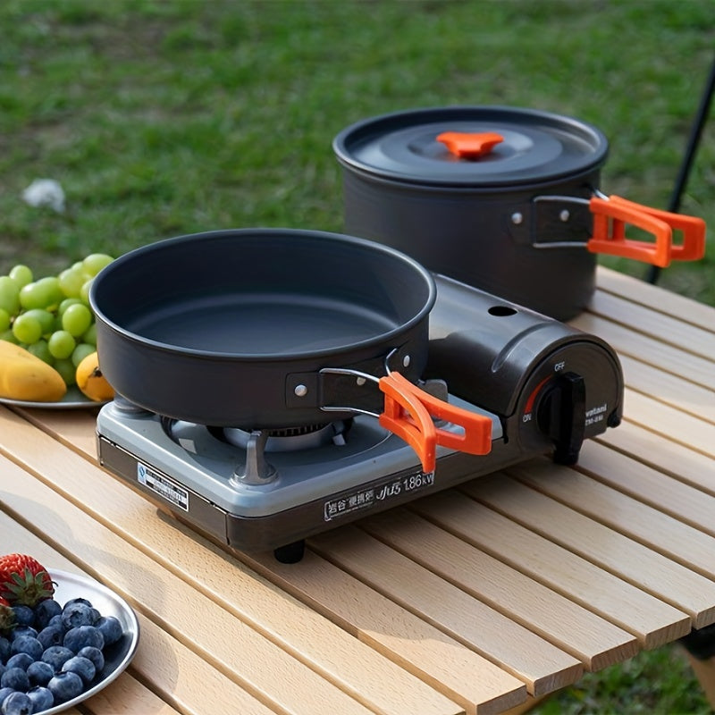 3pcs Cookware Set Camping Pots Pans Outdoor Plates Tableware