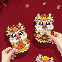 6pcs Spring Zodiac Cartoon 3D Red Envelope