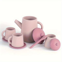 TYRY HU Silicone Tea Party Set for Little Girls Kids Toddlers Tea Set