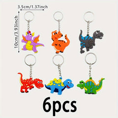 6pcs Dinosaur Keychain Pendant Party Small Gift