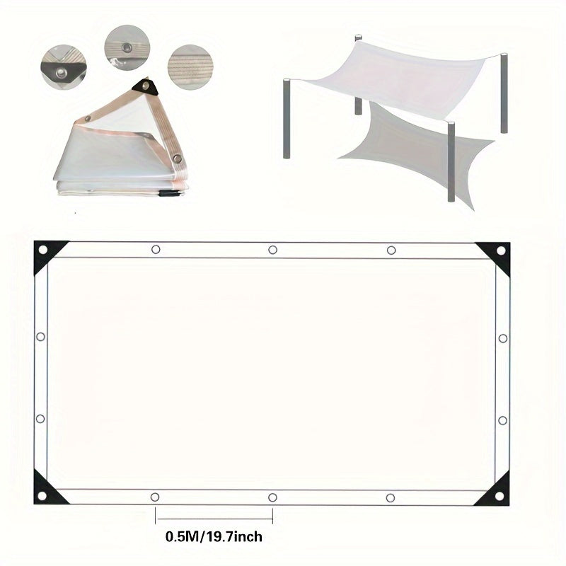 Clear Waterproof Tarp Balcony Porch Garden Rainproof Poly Tarpaulin Shed Cloth