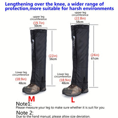 Warm Waterproof Leg Gaiters for Hiking Adjustable Snow Boot Gaiters