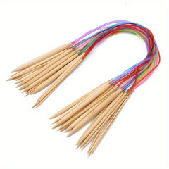 Colorful Tube Bleaching Bamboo Ring Woolen Needle Set