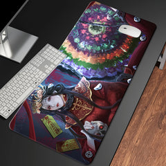 Large Red Ghost Mouse Pad 23.7x11.8in - Non-slip Rubber Desktop Protection Pad
