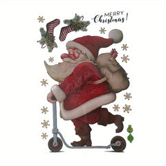 Santa Claus Skateboards Christmas Wall Stickers