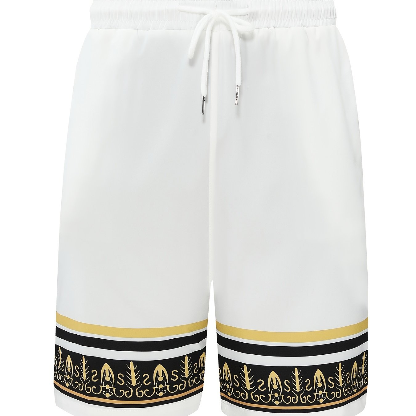 Men's Striped Print Drawstrings Shorts for Summer