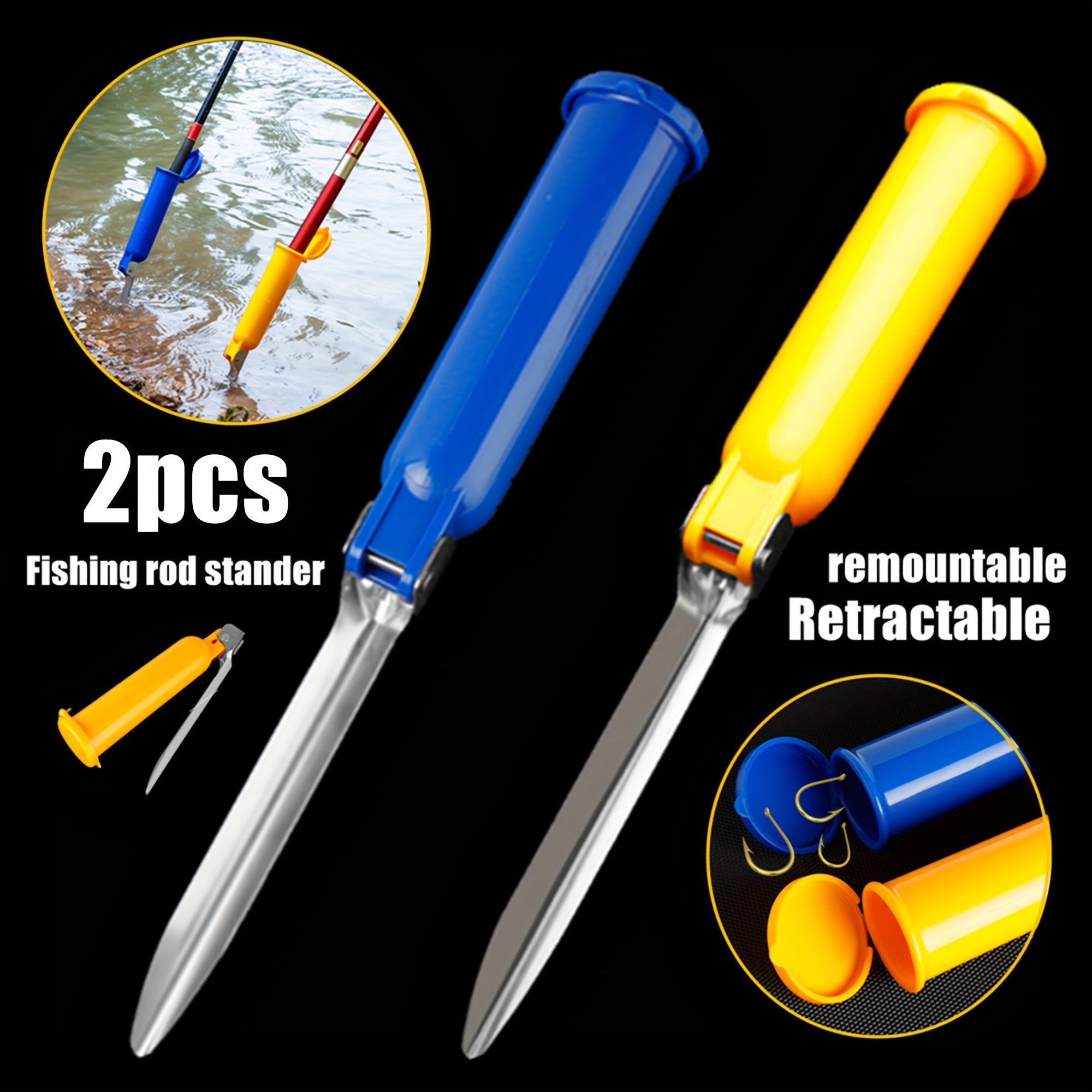 2pcs Sea Fishing Rod Holder Ground Rod Holder Outdoor Fishing Tackle
