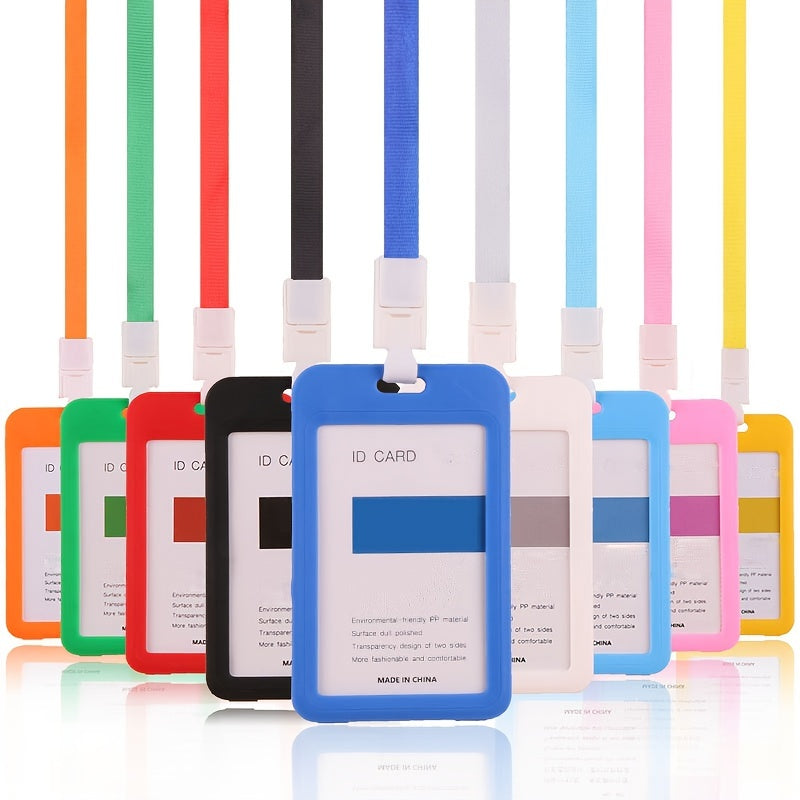 Colorful Card Case Set Lanyard Clip Holder