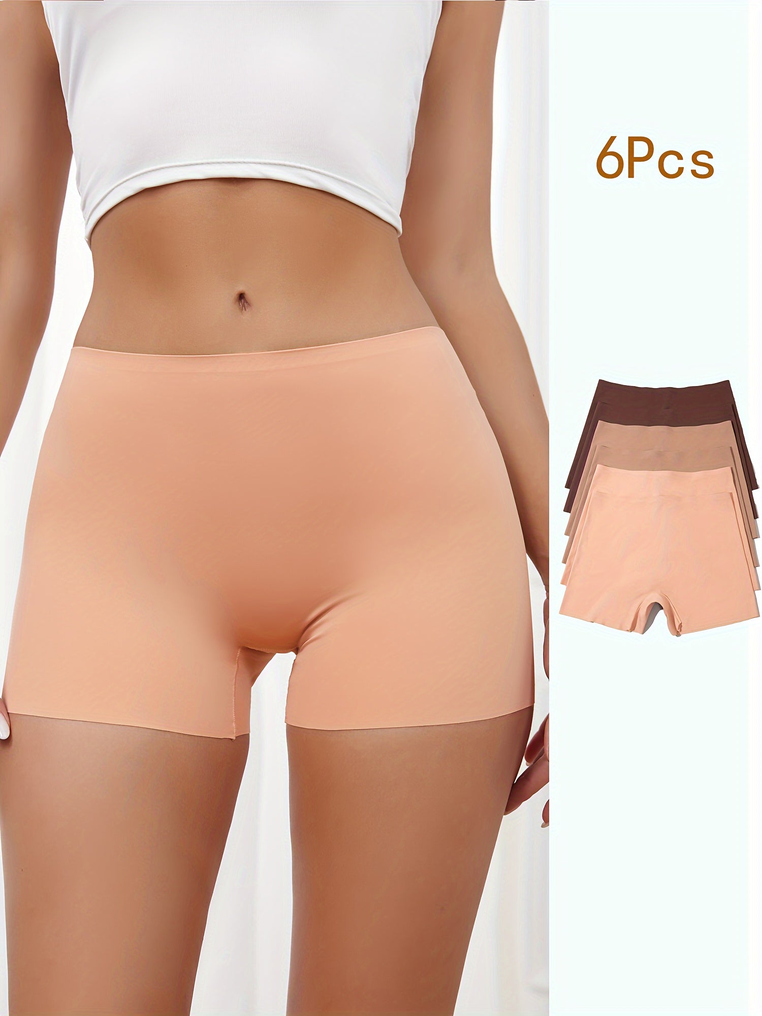 6pcs Seamless Tummy Control Shaping Shorts Women's Underwear