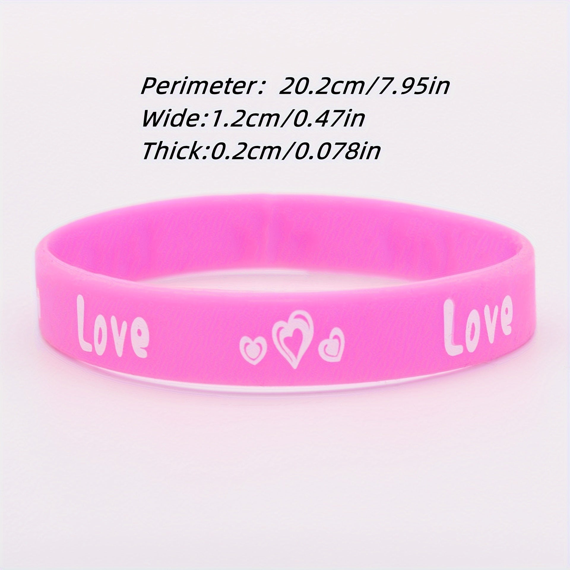 4Pcs Love Heart Silicone Bracelet Couple Bracelet Women Rubber Sports Wristband