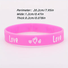 4Pcs Love Heart Silicone Bracelet Couple Bracelet Women Rubber Sports Wristband